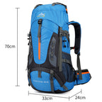 70L Expandable Hiking Backpack for Trekking & Travel