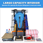 70L Expandable Hiking Backpack for Trekking & Travel