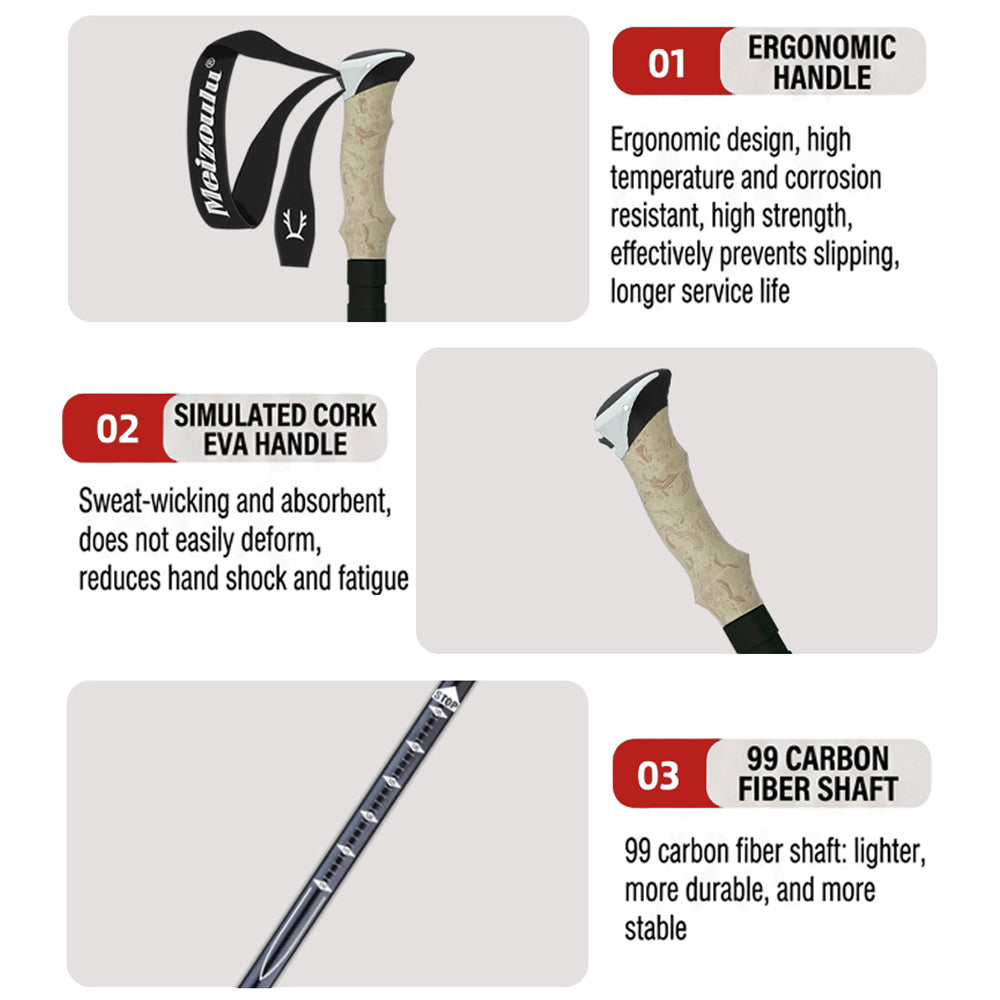 Ultralight Carbon Fiber Trekking Poles